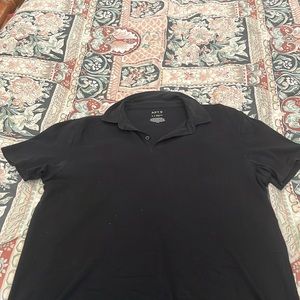 Black short-sleeved polo shirt